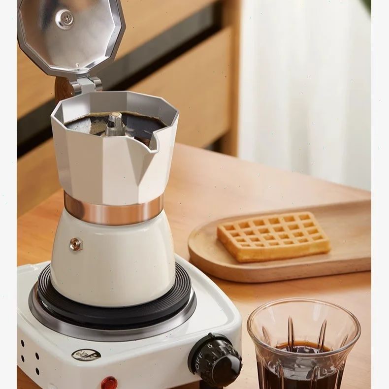 Coffee Equipment Espresso - Moka-pot met ronde bodem, enkele klep,